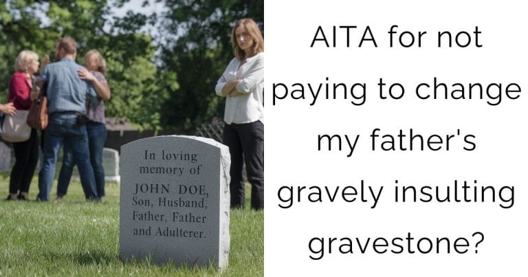 AITA for not paying to change my father’s gravely insulting gravestone?