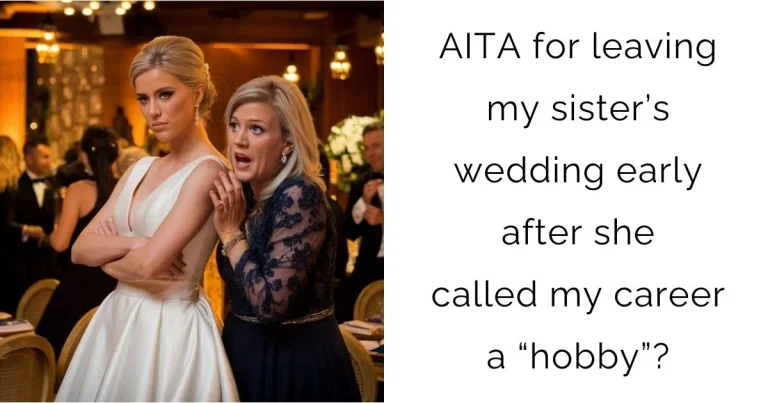 AITA for leaving my sister’s wedding early after she called my career a “hobby”?