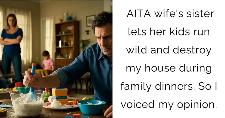 AITA wife’s sister lets her kids run wild and destroy my house during family dinners. So I voiced my opinion?