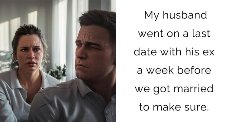 My husband went on a last date with his ex a week before we got married to make sure.