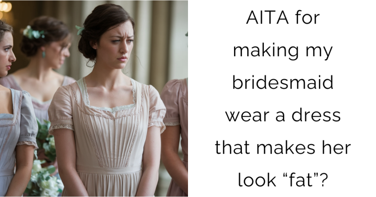 AITA for making my bridesmaid wear a dress that makes her look “fat”?