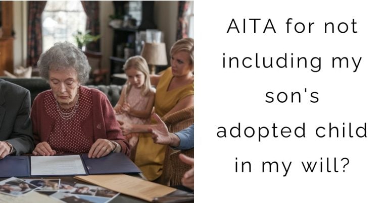 AITA for not including my son’s adopted child in my will?