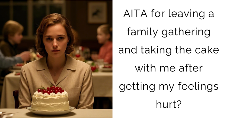 AITA for leaving a family gathering and taking the cake with me after getting my feelings hurt?