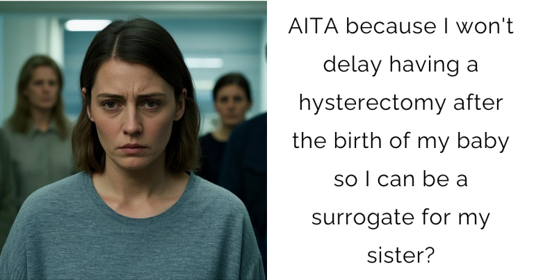 AITA because I won’t delay having a hysterectomy after the birth of my baby so I can be a surrogate for my sister?