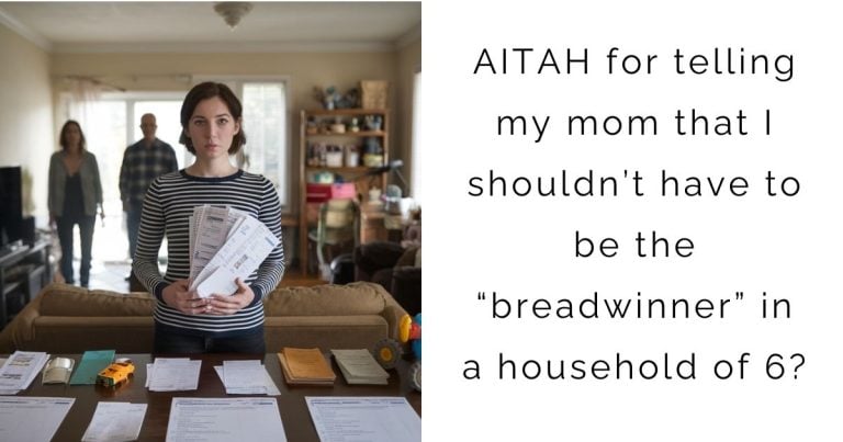 AITAH for telling my mom that I shouldn’t have to be the “breadwinner” in a household of 6?