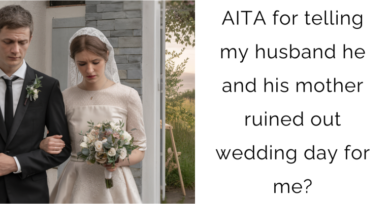 AITA for telling my husband he and his mother ruined out wedding day for me?