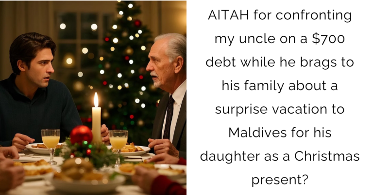 AITAH for confronting my uncle on a $700 debt while he brags to his family about a surprise vacation to Maldives for his daughter as a Christmas present?