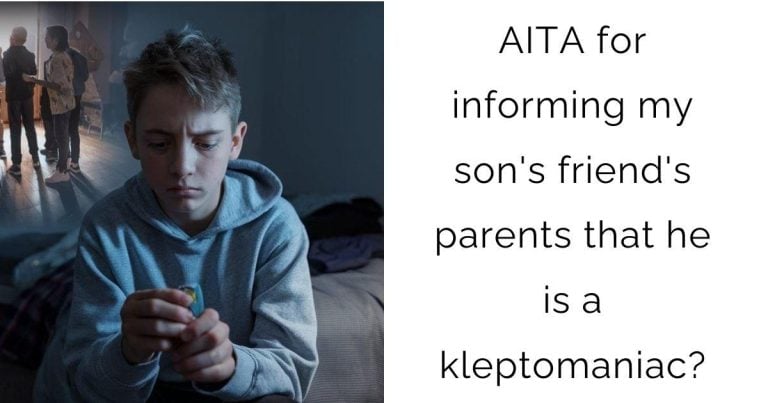 AITA for informing my son’s friend’s parents that he is a kleptomaniac?