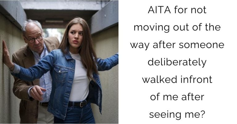 AITA for not moving out of the way after someone deliberately walked infront of me after seeing me?