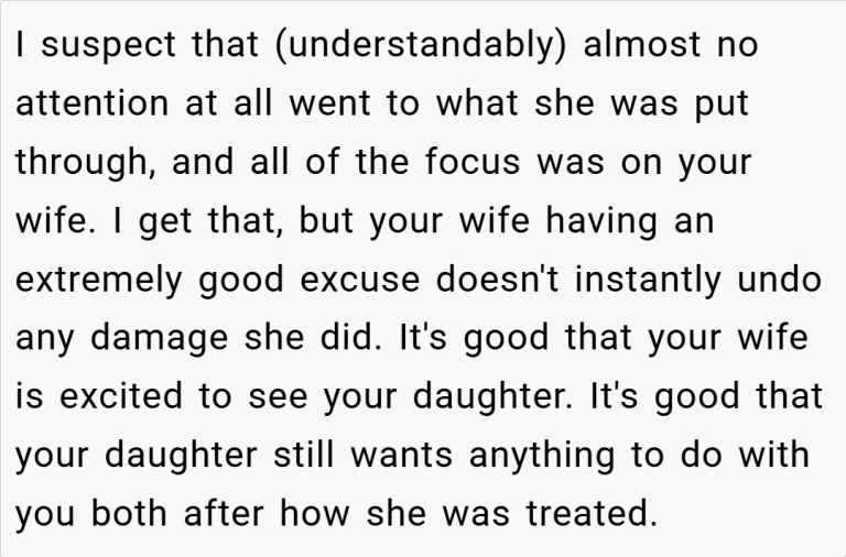 ‘AITAH for no longer being close to my daughter after she ignored her mother/my wife when she was very ill?