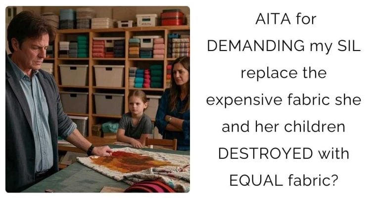 AITA for DEMANDING my SIL replace the expensive fabric she and her children DESTROYED with EQUAL fabric?