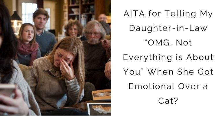 AITA for Telling My Daughter-in-Law “OMG, Not Everything is About You” When She Got Emotional Over a Cat?