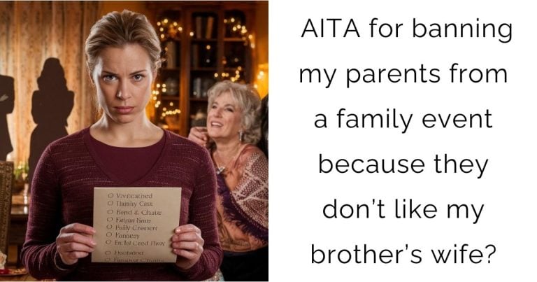 AITA for banning my parents from a family event because they don’t like my brother’s wife?