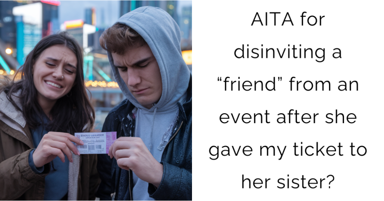 AITA for disinviting a “friend” from an event after she gave my ticket to her sister?