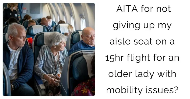 AITA for not giving up my aisle seat on a 15hr flight for an older lady with mobility issues?