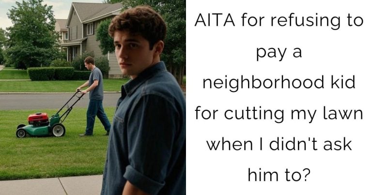 AITA for refusing to pay a neighborhood kid for cutting my lawn when I didn’t ask him to?