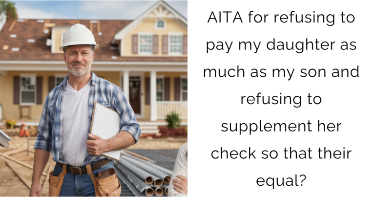 AITA for refusing to pay my daughter as much as my son and refusing to supplement her check so that their equal?