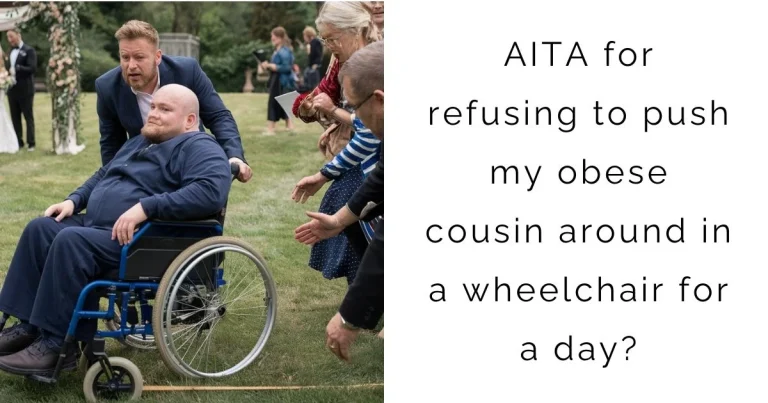 AITA for refusing to push my obese cousin around in a wheelchair for a day?