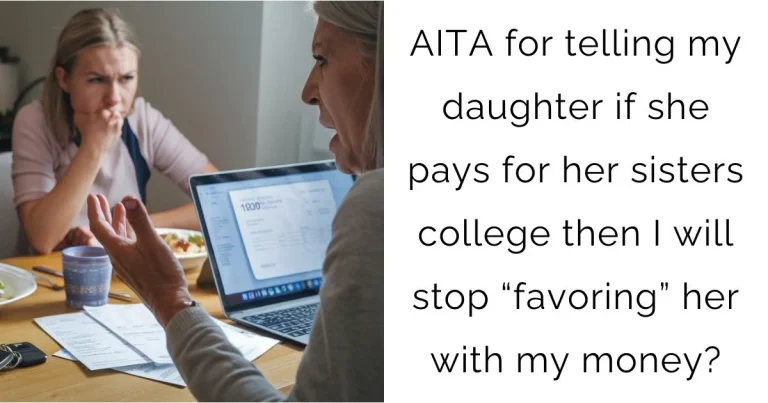 AITA for telling my daughter if she pays for her sisters college then I will stop “favoring” her with my money?