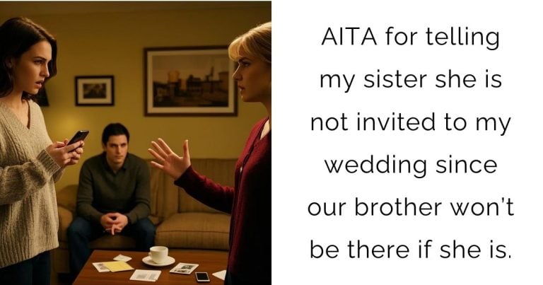 AITA for telling my sister she is not invited to my wedding since our brother won’t be there if she is?