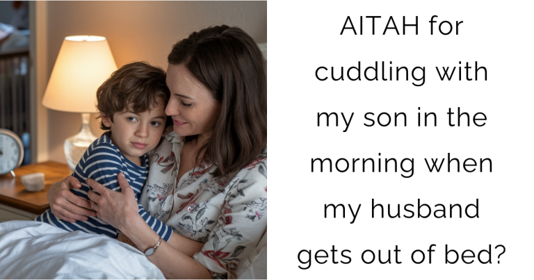 AITAH for cuddling with my son in the morning when my husband gets out of bed?