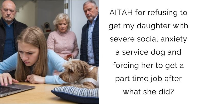 AITAH for refusing to get my daughter with severe social anxiety a service dog and forcing her to get a part time job after what she did?