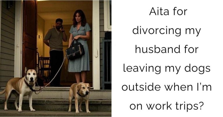 Aita for divorcing my husband for leaving my dogs outside when I’m on work trips?