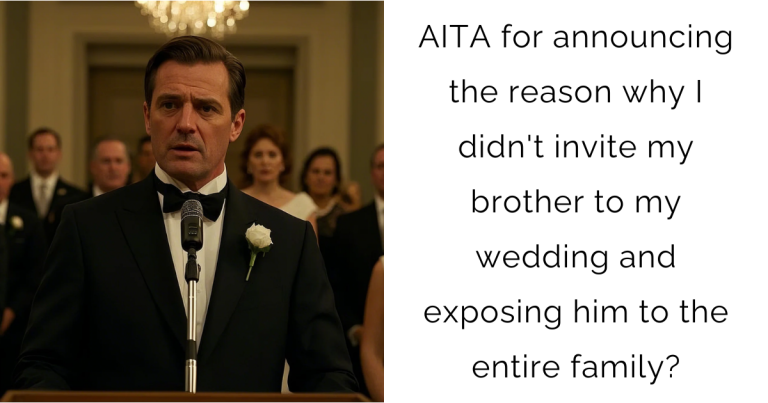 AITA for announcing the reason why I didn’t invite my brother to my wedding and exposing him to the entire family?