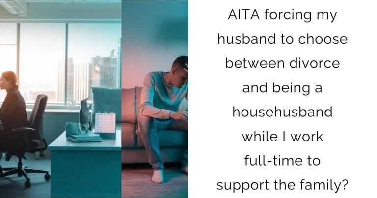 AITA forcing my husband to choose between divorce and being a househusband while I work full-time to support the family?