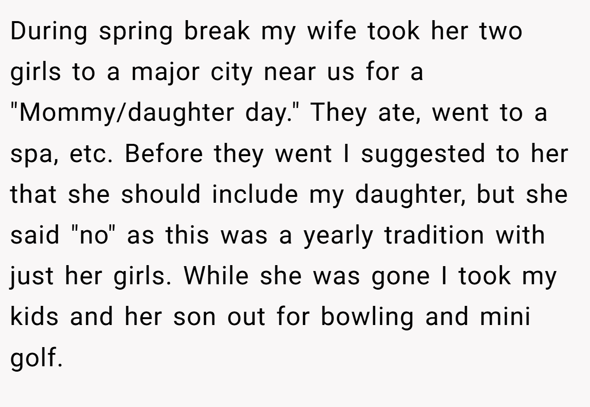 During spring break my wife took her two girls to a major city near us for a 