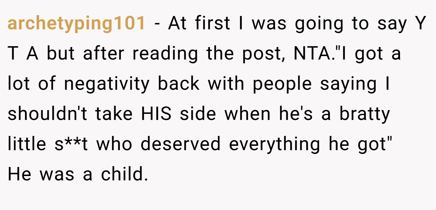archetyping101 − At first I was going to say Y T A but after reading the post, NTA.