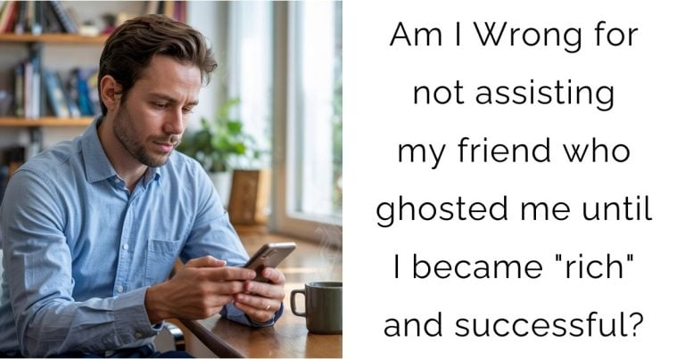 Am I Wrong for not assisting my friend who ghosted me until I became “rich” and successful?