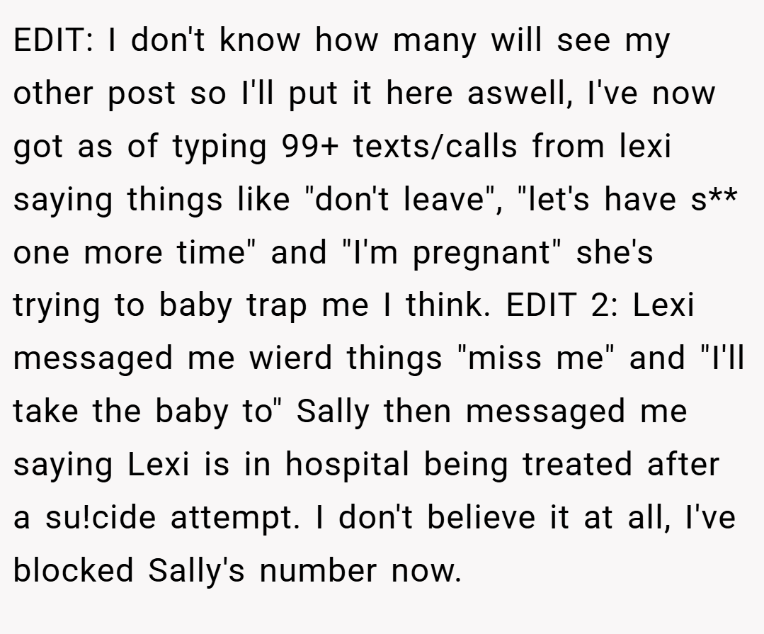EDIT: I don't know how many will see my other post so I'll put it here aswell, I've now got as of typing 99+ texts/calls from lexi saying things like 