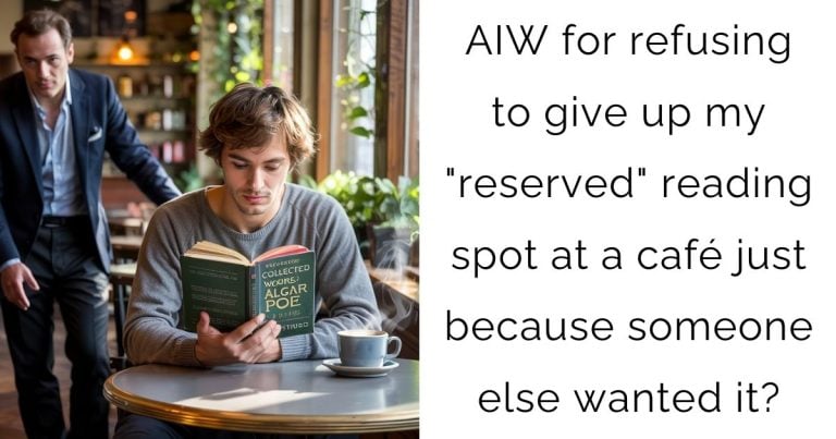 AIW for refusing to give up my “reserved” reading spot at a café just because someone else wanted it?