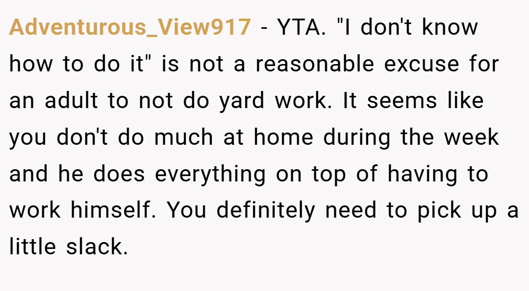 Adventurous_View917 − YTA. 