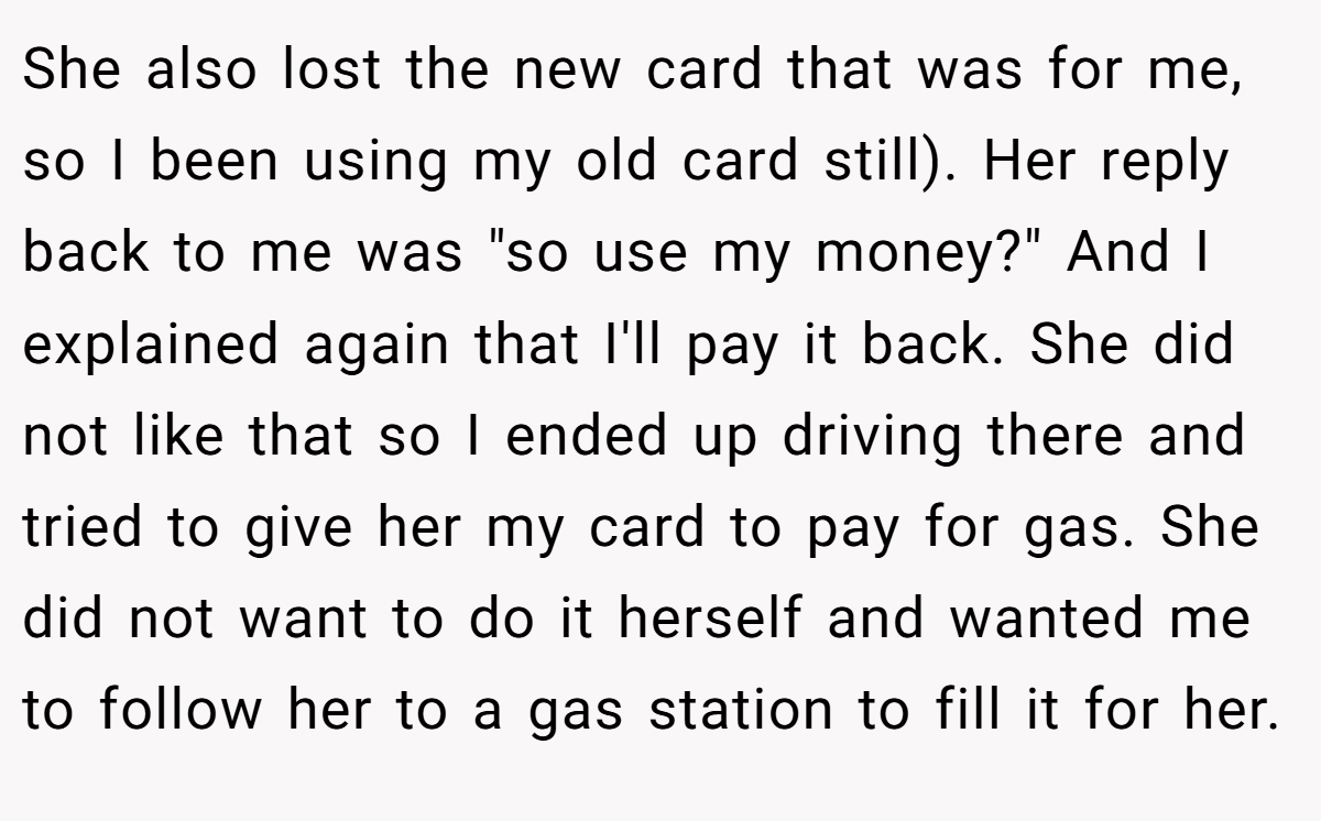 She also lost the new card that was for me, so I been using my old card still). Her reply back to me was 