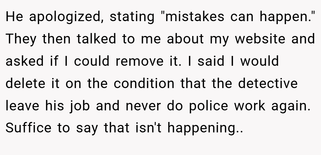 He apologized, stating 