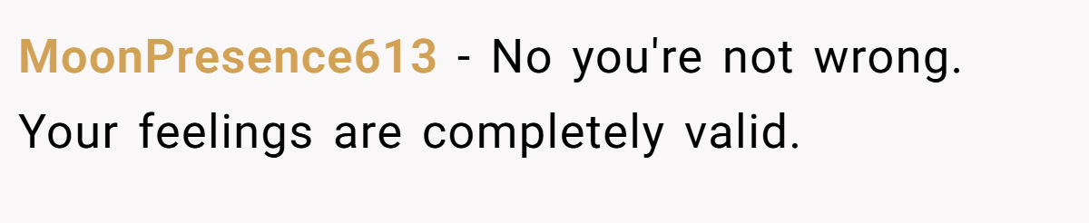 MoonPresence613 − No you're not wrong. Your feelings are completely valid.