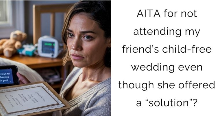 AITA for not attending my friend’s child-free wedding even though she offered a “solution”?