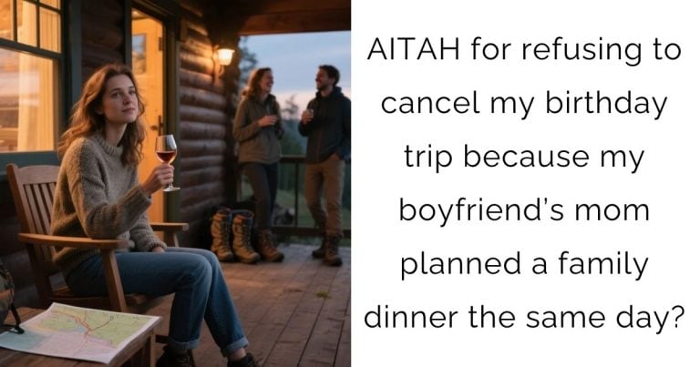 AITAH for refusing to cancel my birthday trip because my boyfriend’s mom planned a family dinner the same day?