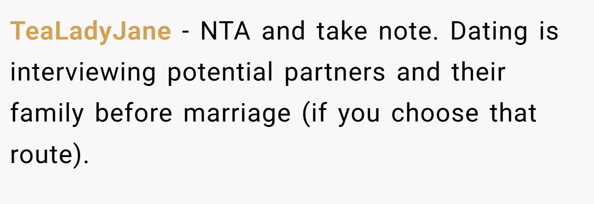 TeaLadyJane − NTA and take note. Dating is interviewing potential partners and their family before marriage (if you choose that route).