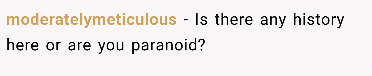 moderatelymeticulous − Is there any history here or are you paranoid?