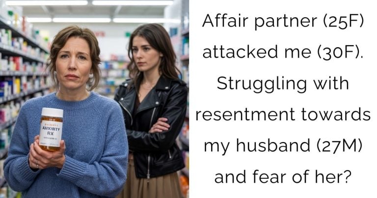 Affair partner (25F) attacked me (30F). Struggling with resentment towards my husband (27M) and fear of her?
