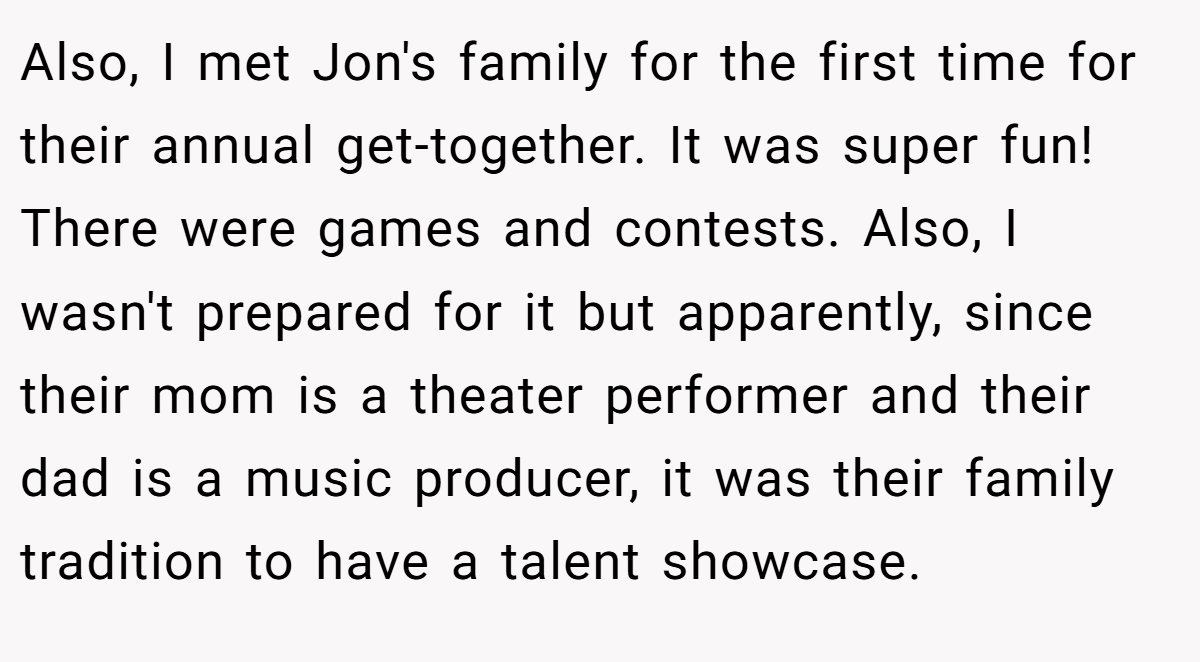 Also, I met Jon's family for the first time for their annual get-together. It was super fun! There were games and contests. Also, I wasn't prepared for it but apparently, since their mom is a theater performer and their dad is a music producer, it was their family tradition to have a talent showcase.