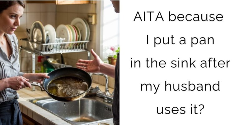 AITA because I put a pan in the sink after my husband uses it?