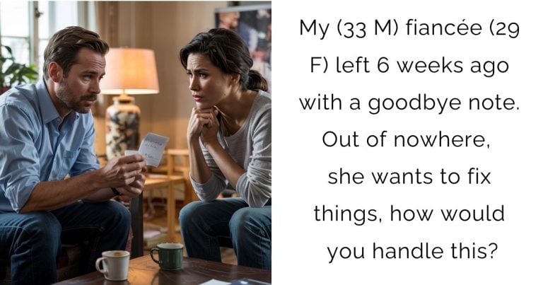 My (33 M) fiancée (29 F) left 6 weeks ago with a goodbye note. Out of nowhere, she wants to fix things, how would you handle this?