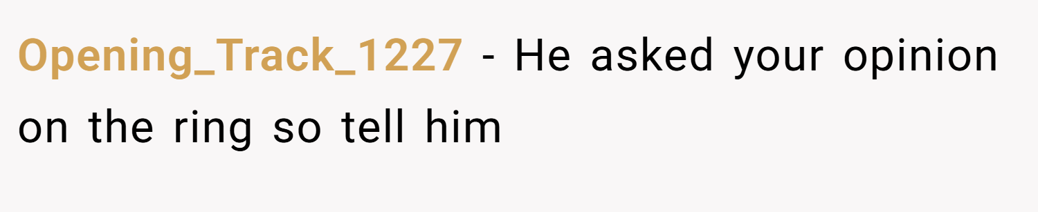 Opening_Track_1227 − He asked your opinion on the ring so tell him
