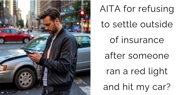 AITA for refusing to settle outside of insurance after someone ran a red light and hit my car?