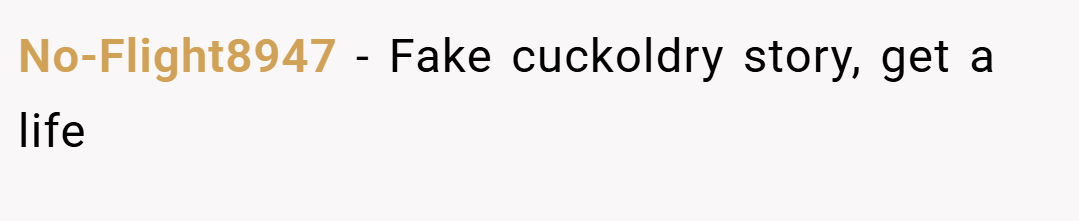 No-Flight8947 − Fake cuckoldry story, get a life