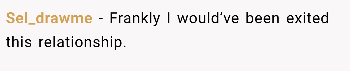 Sel_drawme − Frankly I would’ve been exited this relationship.